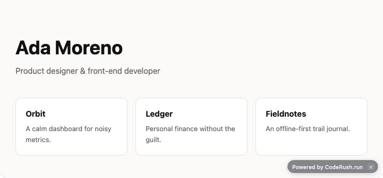 Preview of the Portfolio template